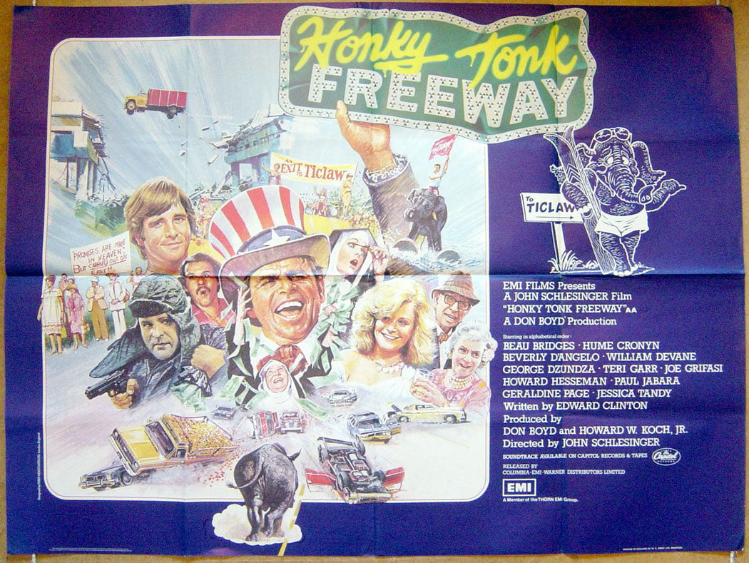 Honky Tonk Freeway  Original Quad Movie Poster  