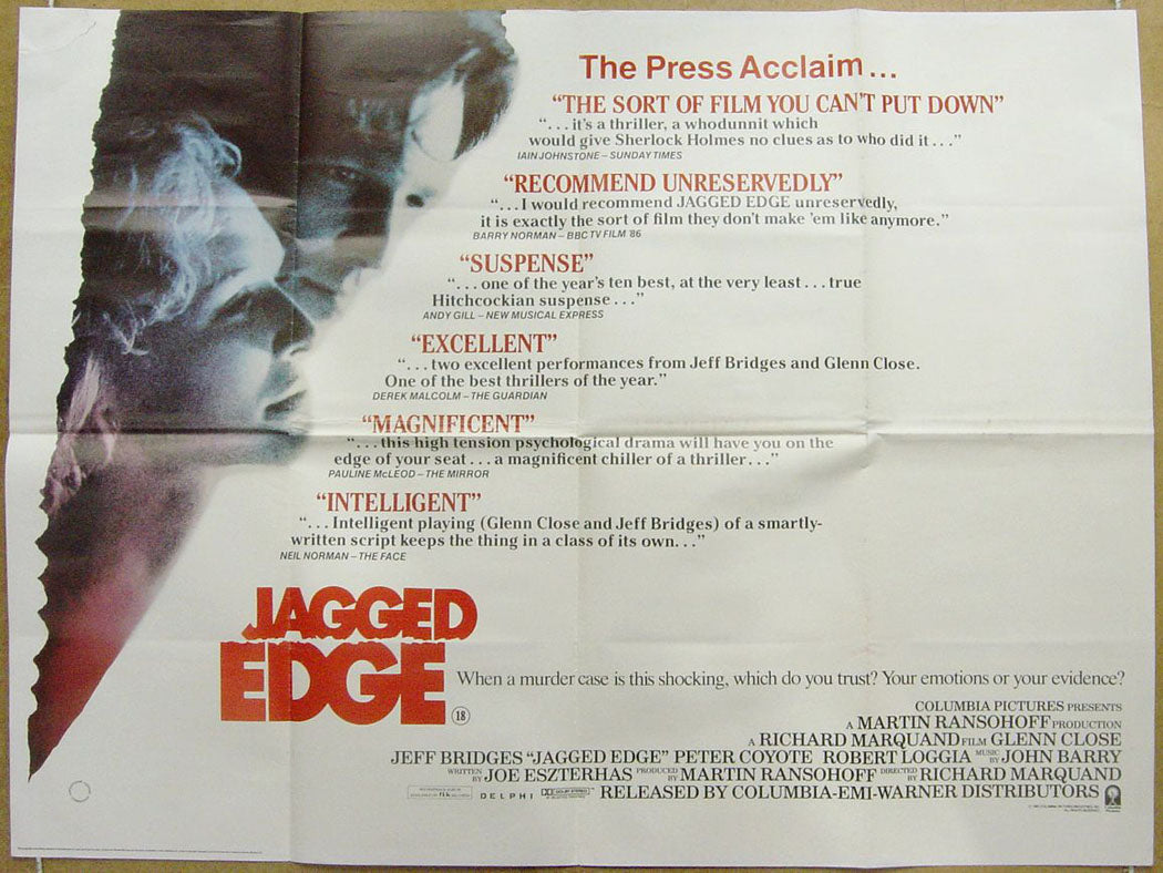 Jagged Edge  Original Quad Movie Poster  