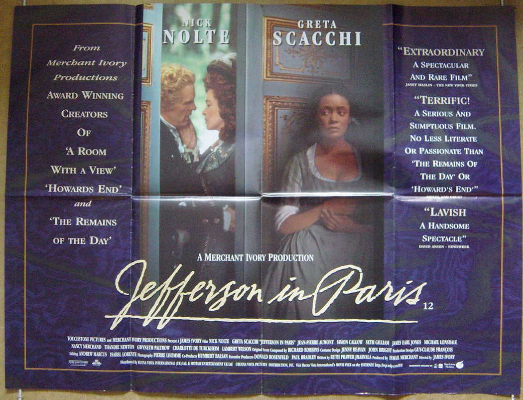 Jefferson In Paris  Original Quad Movie Poster  