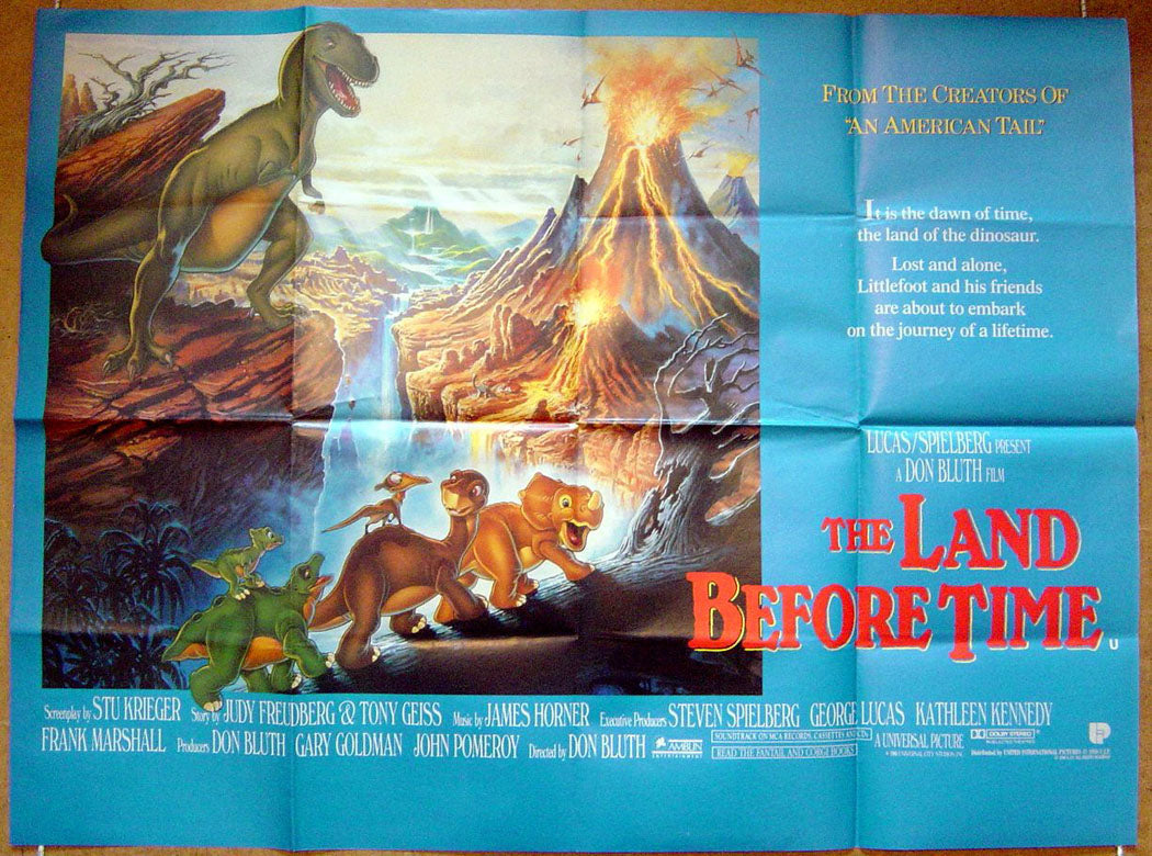 The Land Before Time  Original Quad Movie Poster  