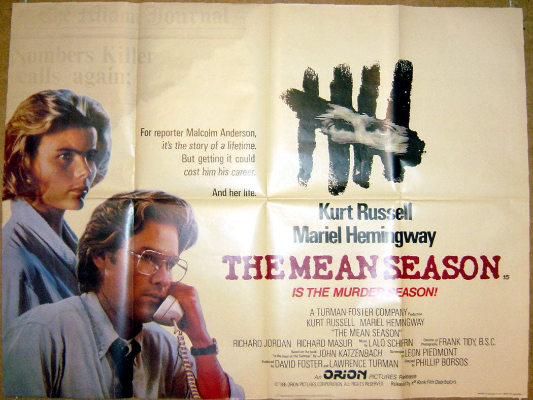 The Mean Season  Original Quad Movie Poster  