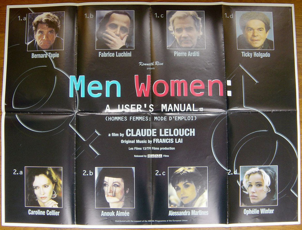 Men, Women, A User's Manual  (a.k.a. Hommes, femmes : mode d'emploi)  Original Quad Movie Poster  