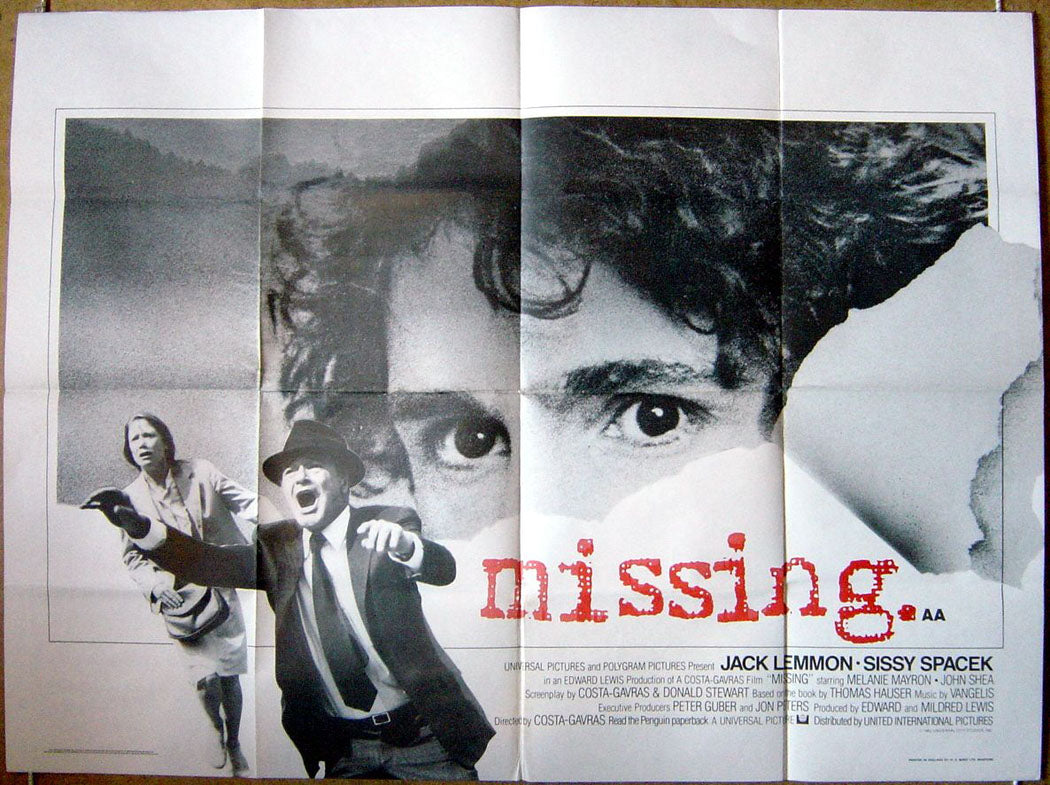 Missing  Original Quad Movie Poster  