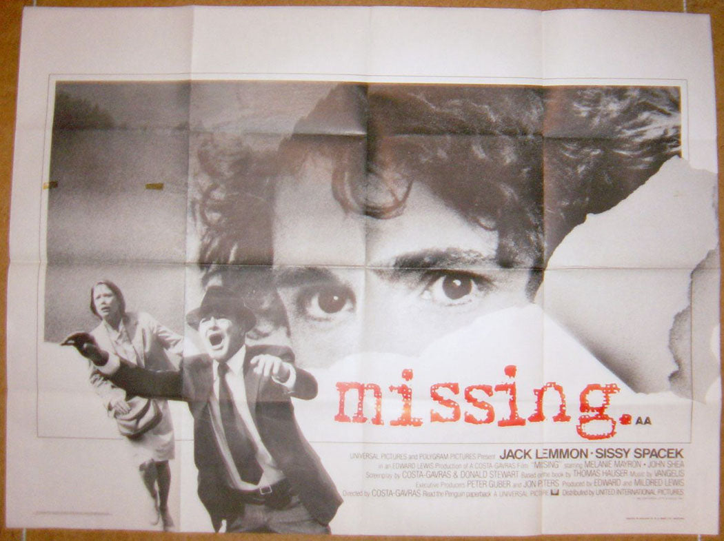 Missing  Original Quad Movie Poster  