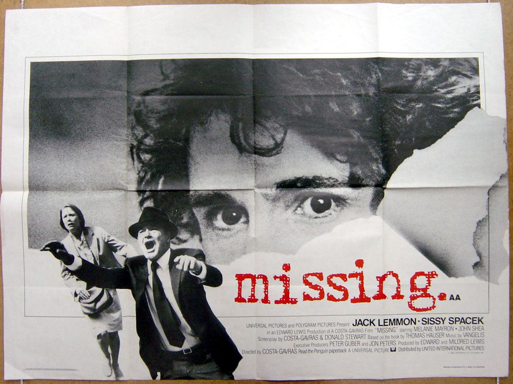 Missing  Original Quad Movie Poster  