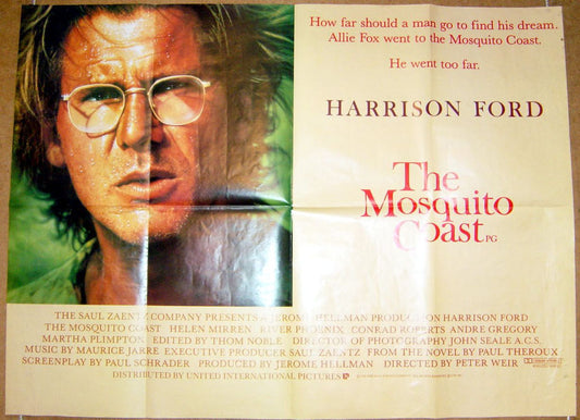 The Mosquito Coast  Original Quad Movie Poster  