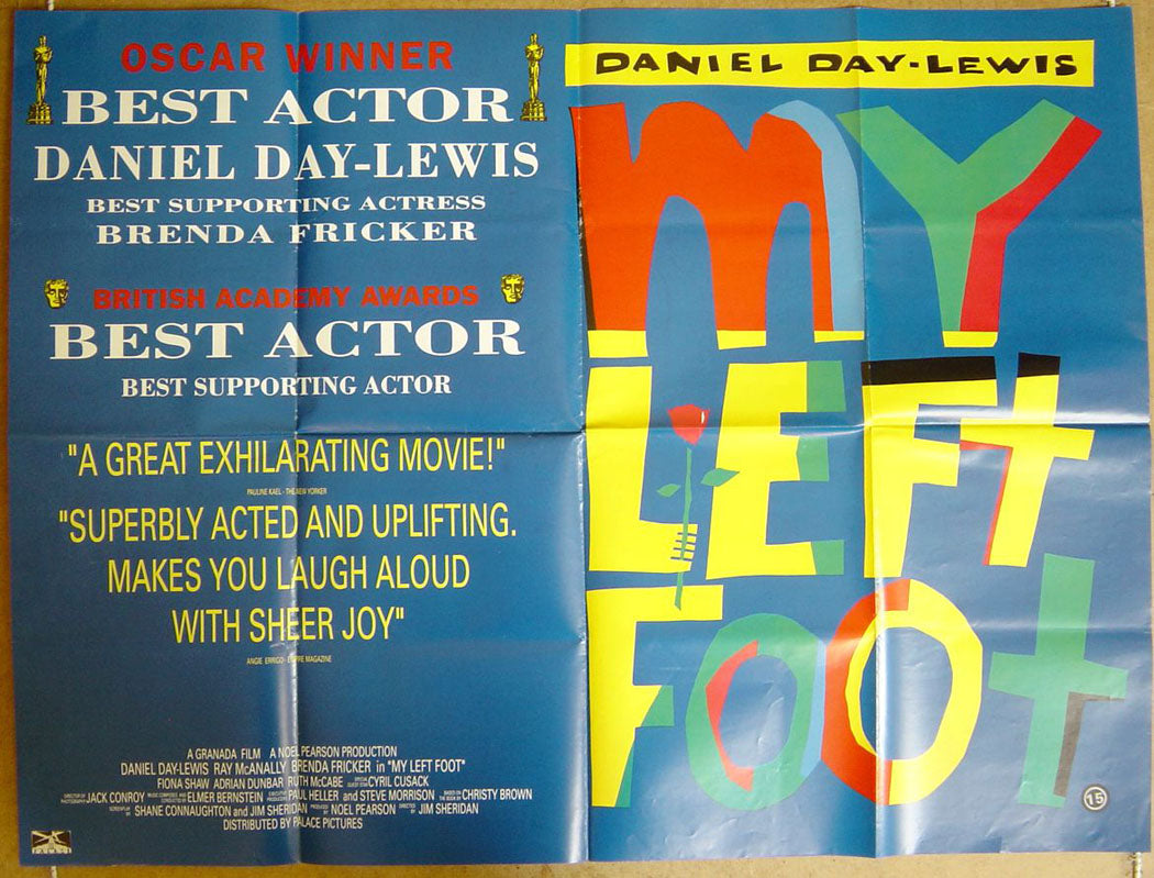 My Left Foot  (Awards Version)  Original Quad Movie Poster  