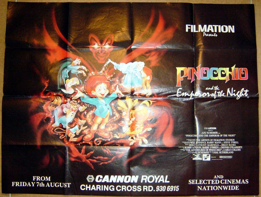 Pinocchio And The Emperor Of The Night  Original Quad Movie Poster  