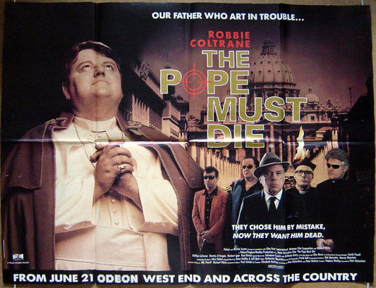 The Pope Must Die  Original Quad Movie Poster  