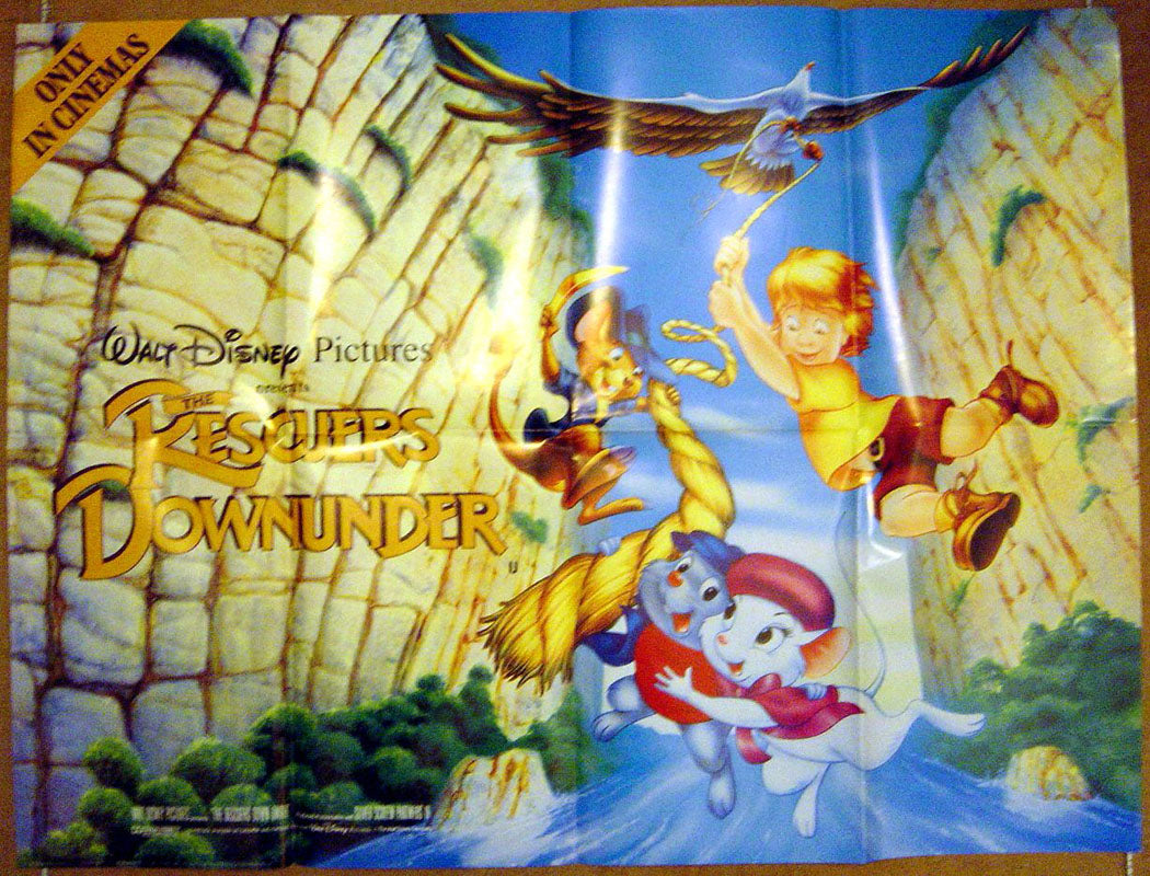 The Rescuers Down Under  Original Quad Movie Poster  