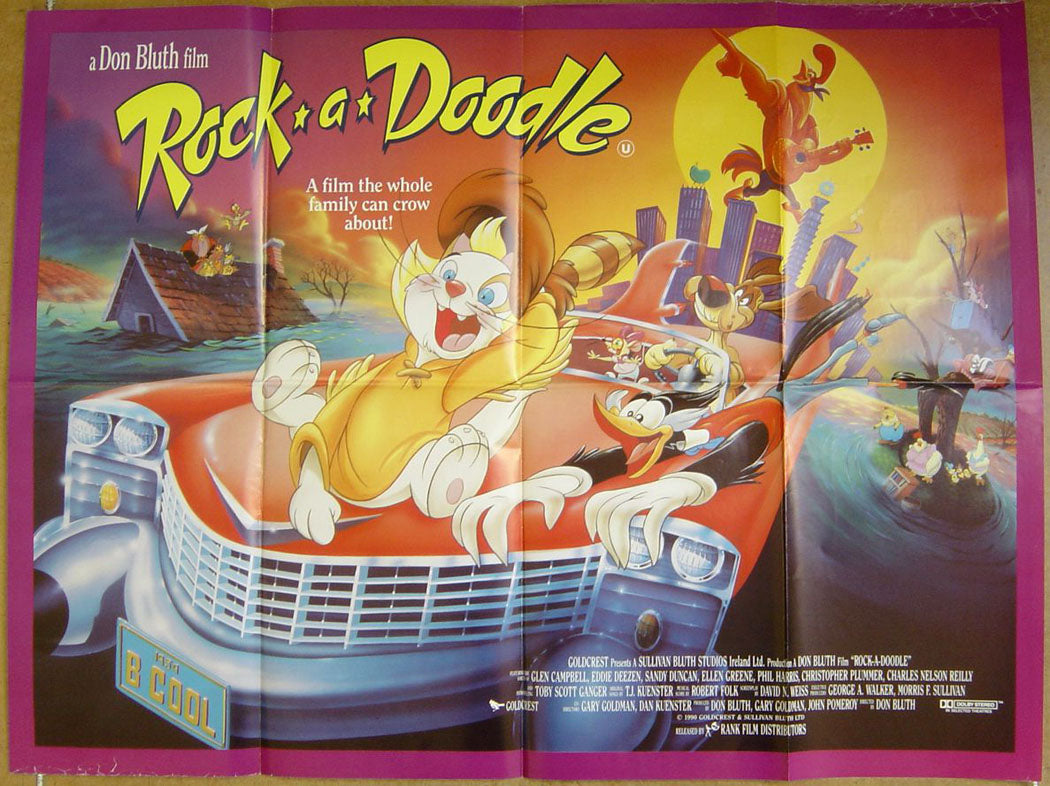 Rock a Doodle  Original Quad Movie Poster  