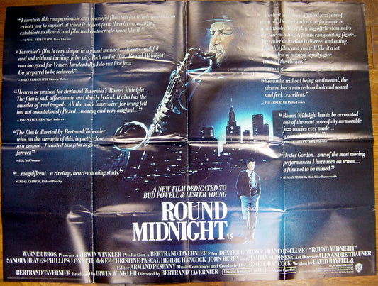 Round Midnight  (a.k.a. Autour De Minuit)  Original Quad Movie Poster  