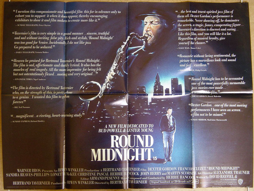 Round Midnight  (a.k.a. Autour De Minuit)  Original Quad Movie Poster  