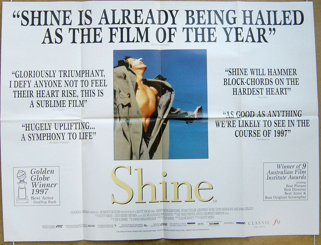 Shine  Original Quad Movie Poster  