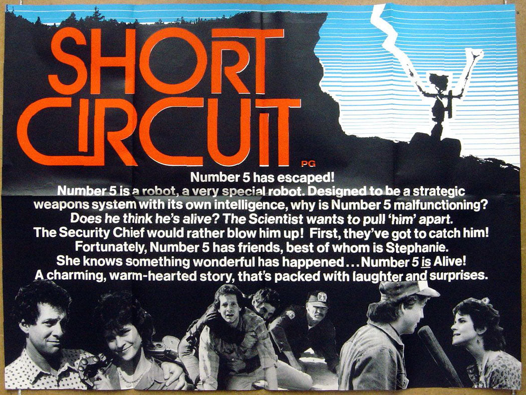 Short Cicuit  (Rare Design)  Original Quad Movie Poster  