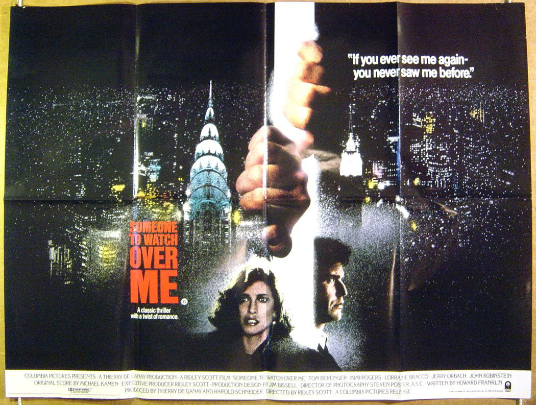 Someone To Watch Over Me  Original Quad Movie Poster  