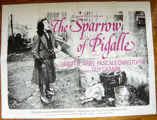 The Sparrow Of Pigalle  (Story Of Edith Piaf)  Original Quad Movie Poster  