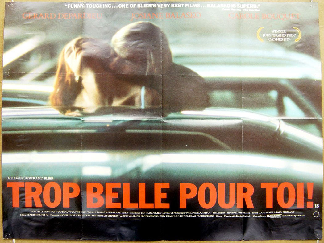 Trop Belle Pour Toi  (a.k.a. Too Beautiful for You)  Original Quad Movie Poster   Winner Of Jury Grand Prize Cannes Film Festival 1989 