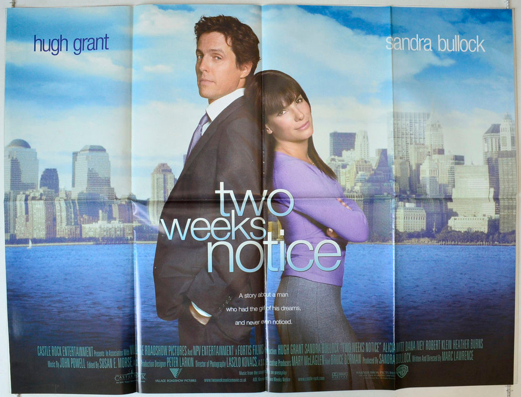 Two Weeks Notice Original British Quad Poster - Movie Poster