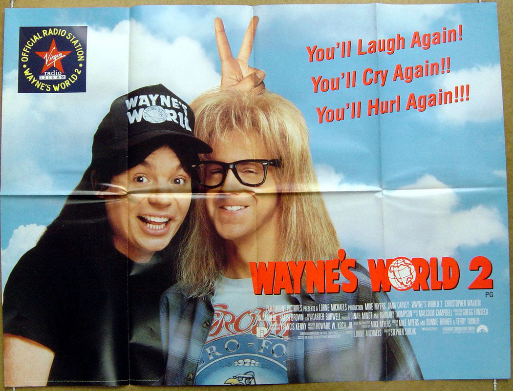 Wayne's World 2  Original Quad Movie Poster  