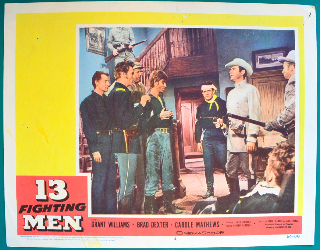 13 Fighting Men  (a.k.a. Thirteen Fighting Men)   Original USA Cinema Lobby Card 