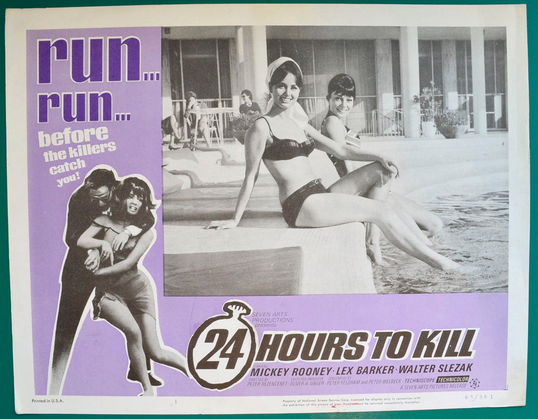 24 Hours To Kill  (a.k.a. Twenty Four Hours To Kill)   Original USA Cinema Lobby Card 