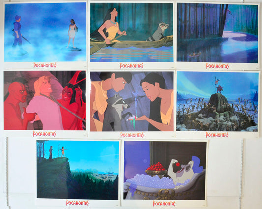 Pocahontas  (Scenes Set)   Set of 8 Original USA Cinema Lobby Cards 