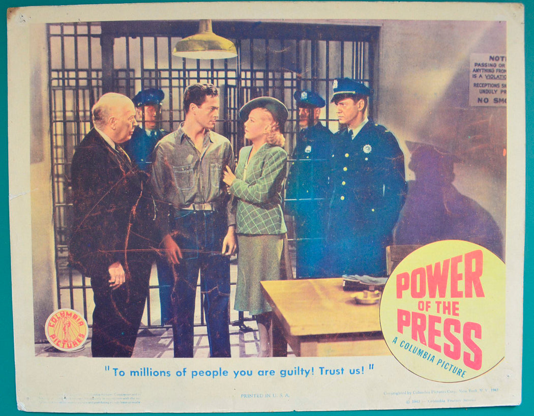 Power Of The Press Original USA Cinema Lobby Card 