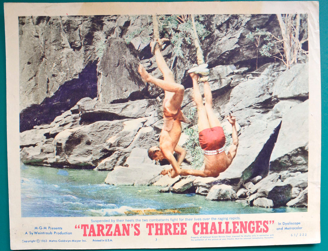 Tarzan's Three Challenges Single Original U.S.A. Cinema Lobby Card. (Card Number 3) 