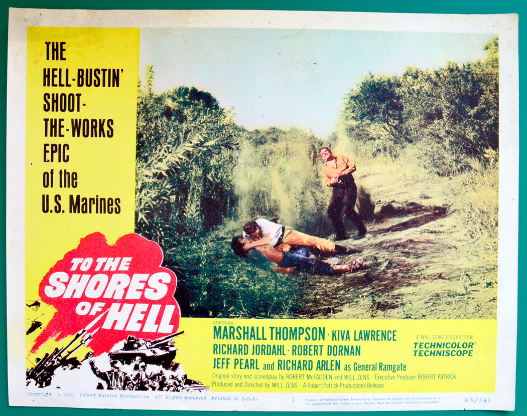 To The Shores Of Hell  Original USA Cinema Lobby Card #1 