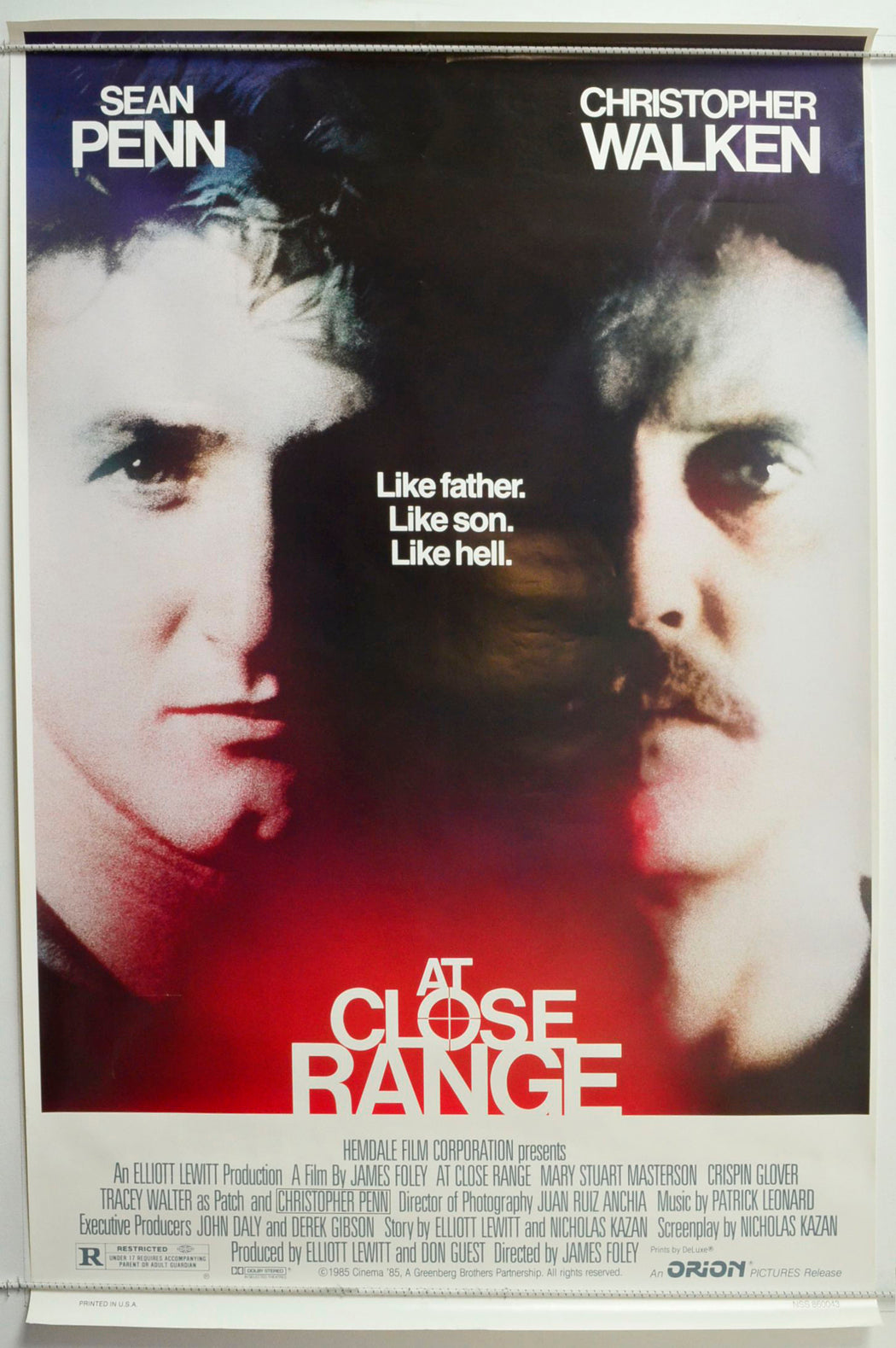 At Close Range Original One Sheet Poster - Movie Poster