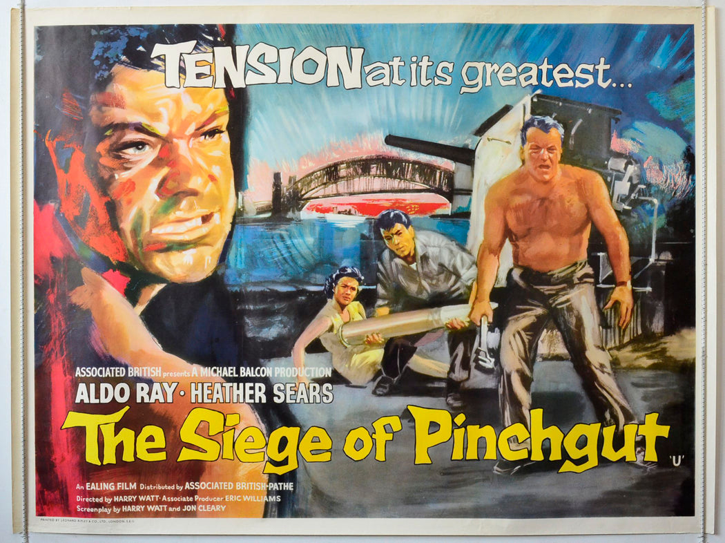 The Siege Of Pinchgut  (a.k.a. Four Desperate Men)   Original British Quad Poster - Movie Poster