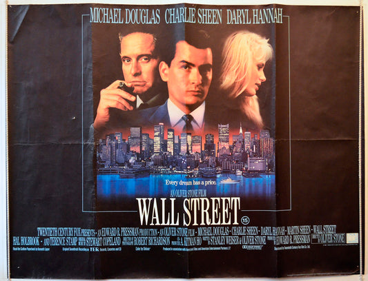 Wall Street Original British Quad Poster - Movie Poster