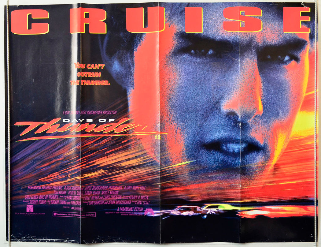 Days Of Thunder Original British Quad Poster - Movie Poster