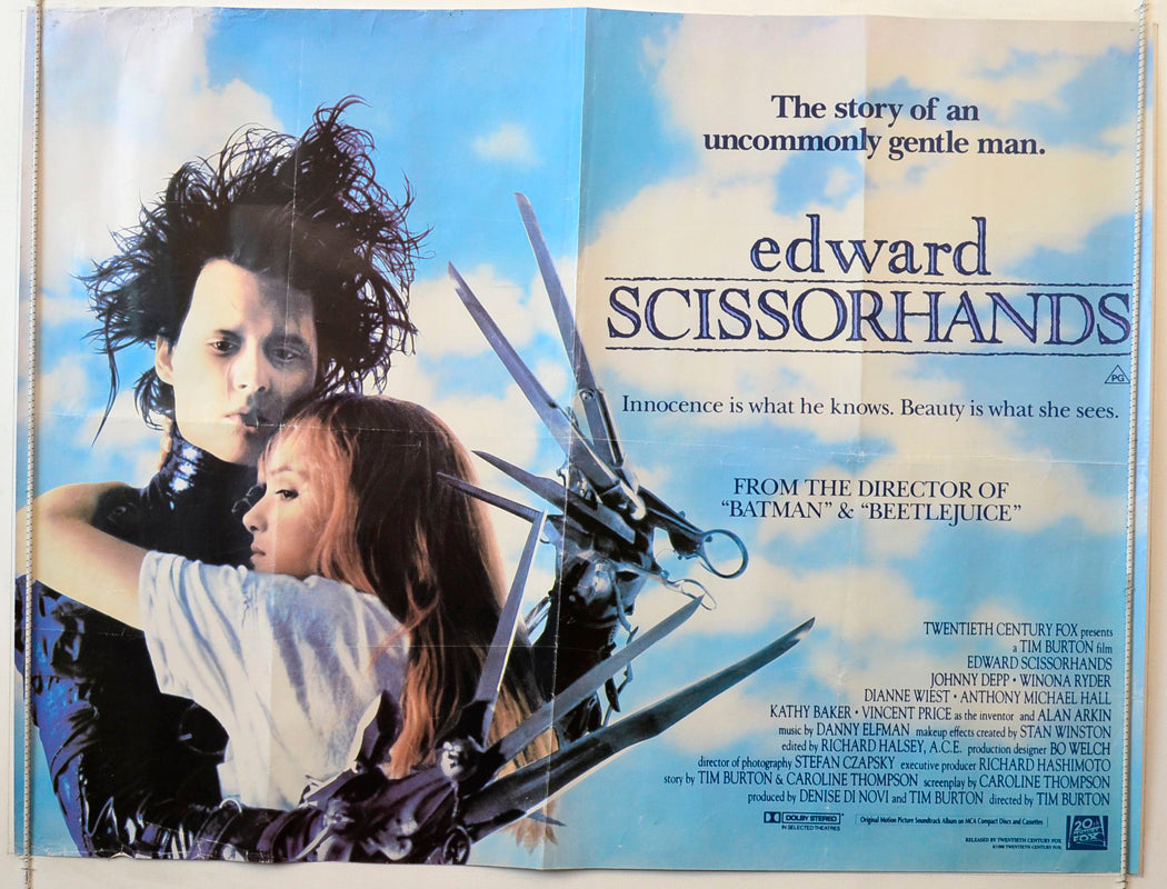 Edward Scissorhands Original British Quad Poster - Movie Poster