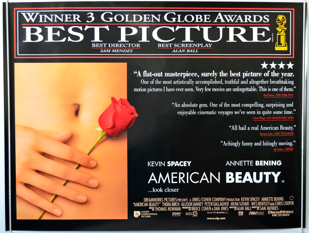 American Beauty   (Awards Version)  Original British Quad Poster - Movie Poster