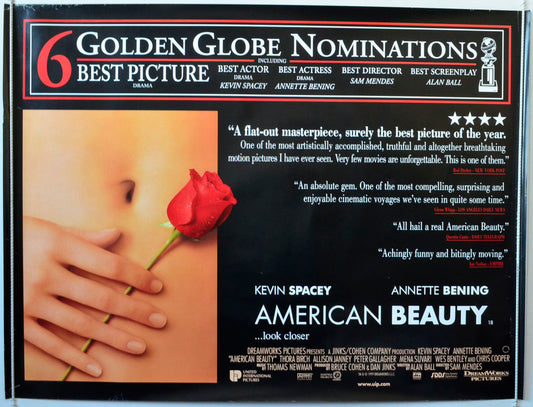 American Beauty  (Award Nominations Version)   Original British Quad Poster - Movie Poster