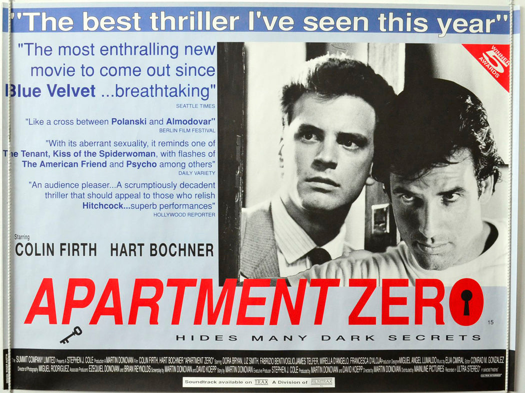 Apartment Zero   Original British Quad Poster - Movie Poster