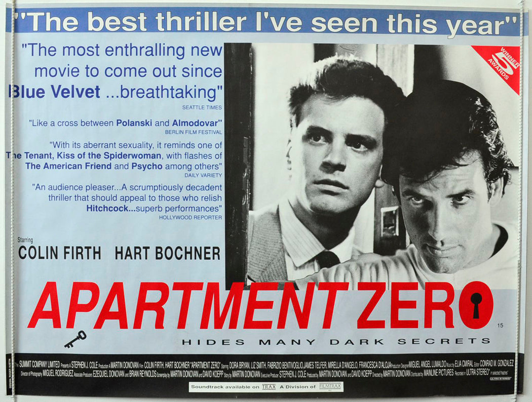 Apartment Zero   Original British Quad Poster - Movie Poster