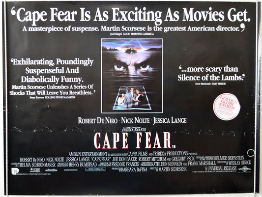 Cape Fear   (Quotes Version)  Original British Quad Poster - Movie Poster