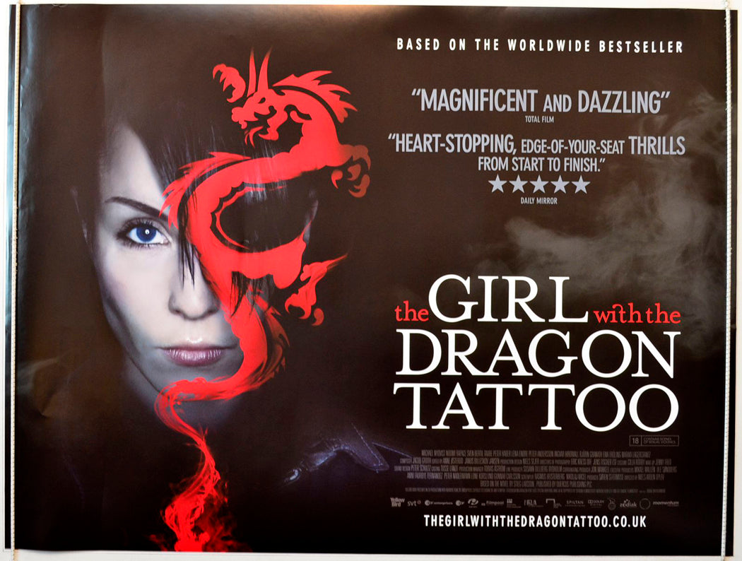 The Girl With The Dragon Tattoo  (a.k.a. Män som hatar kvinnor)   Original British Quad Poster - Movie Poster