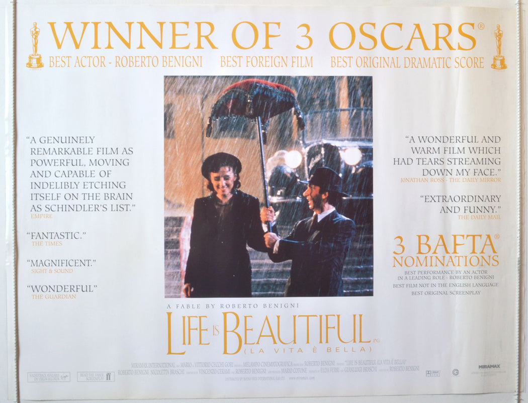 Life Is Beautiful  (a.k.a. La vita è bella)  Original British Quad Poster - Movie Poster 