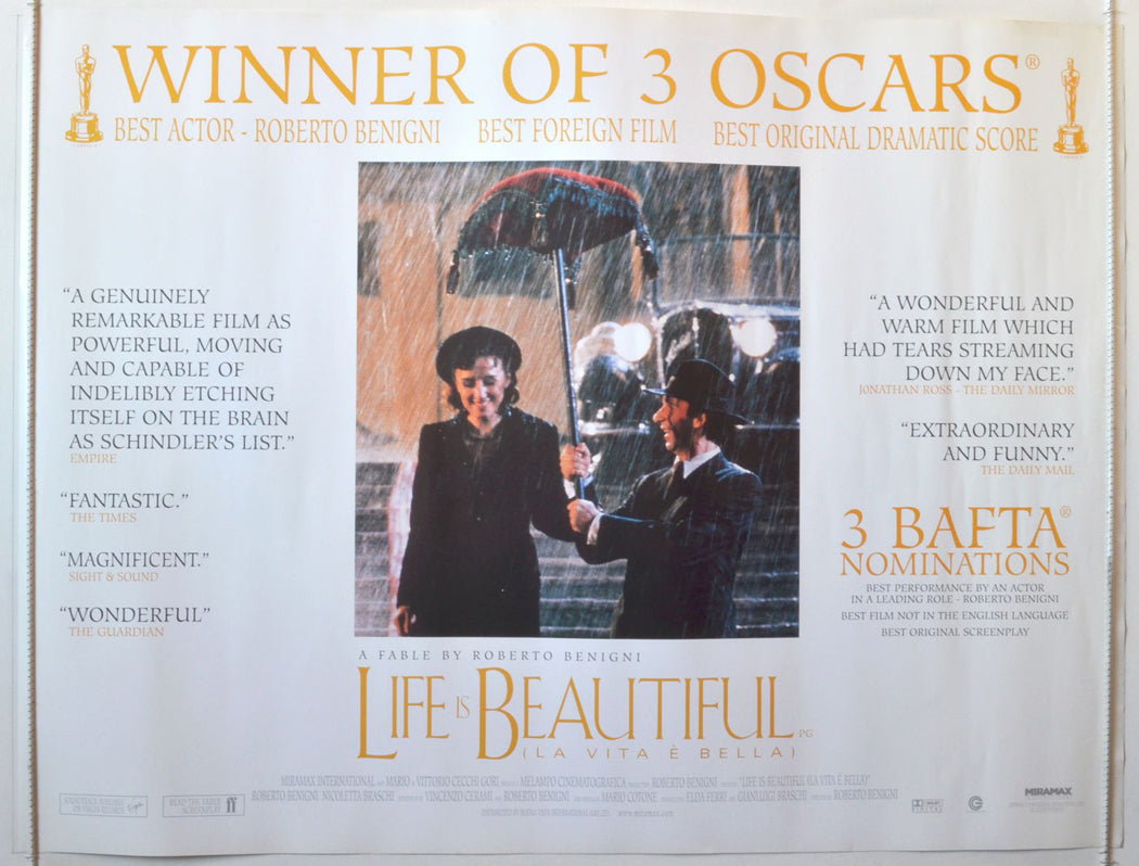 Life Is Beautiful  (a.k.a. La vita è bella)  Original British Quad Poster - Movie Poster 