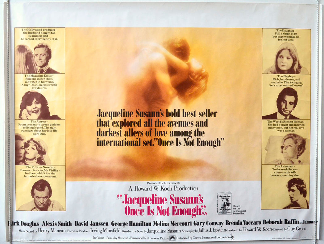 Jaqueline Susann's : Once Is Not Enough   Original British Quad Poster - Movie Poster