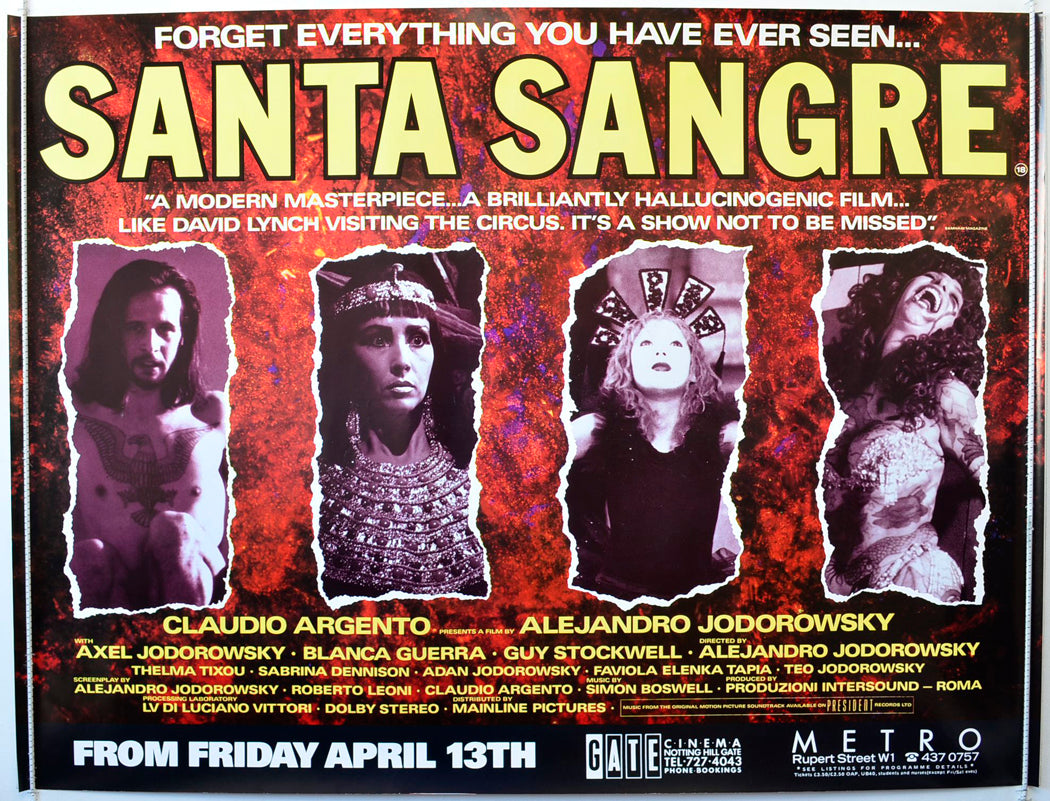 Santa Sangre   (London Cinemas Version)  Original British Quad Poster - Movie Poster