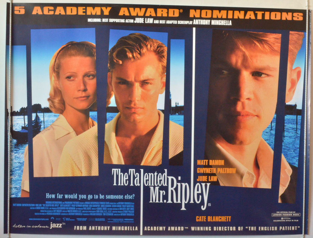 The Talented Mr Ripley   Original British Quad Poster - Movie Poster 