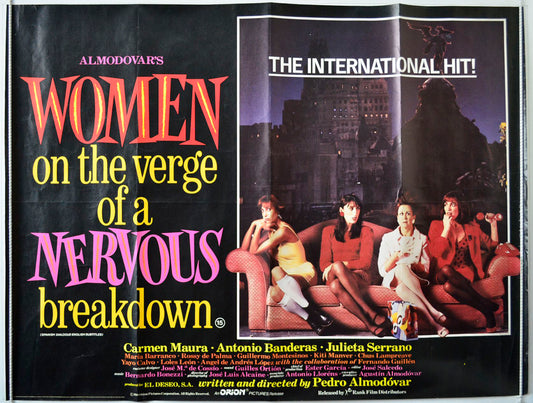 Women On The Verge Of A Nervous Breakdown  (a.k.a. MUJERES AL BORDE DE UN ATAQUE DE NERVIOS)   Original British Quad Poster - Movie Poster