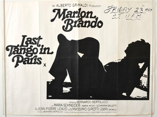 Last Tango In Paris   (Rare White Background Black Silhouette Version)  Original British Quad Poster - Movie Poster