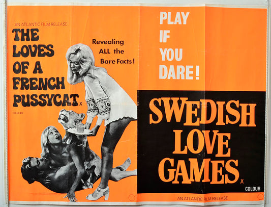 The Loves French Pussycat / Swedish Love Games  Original British Quad Poster - Movie Poster