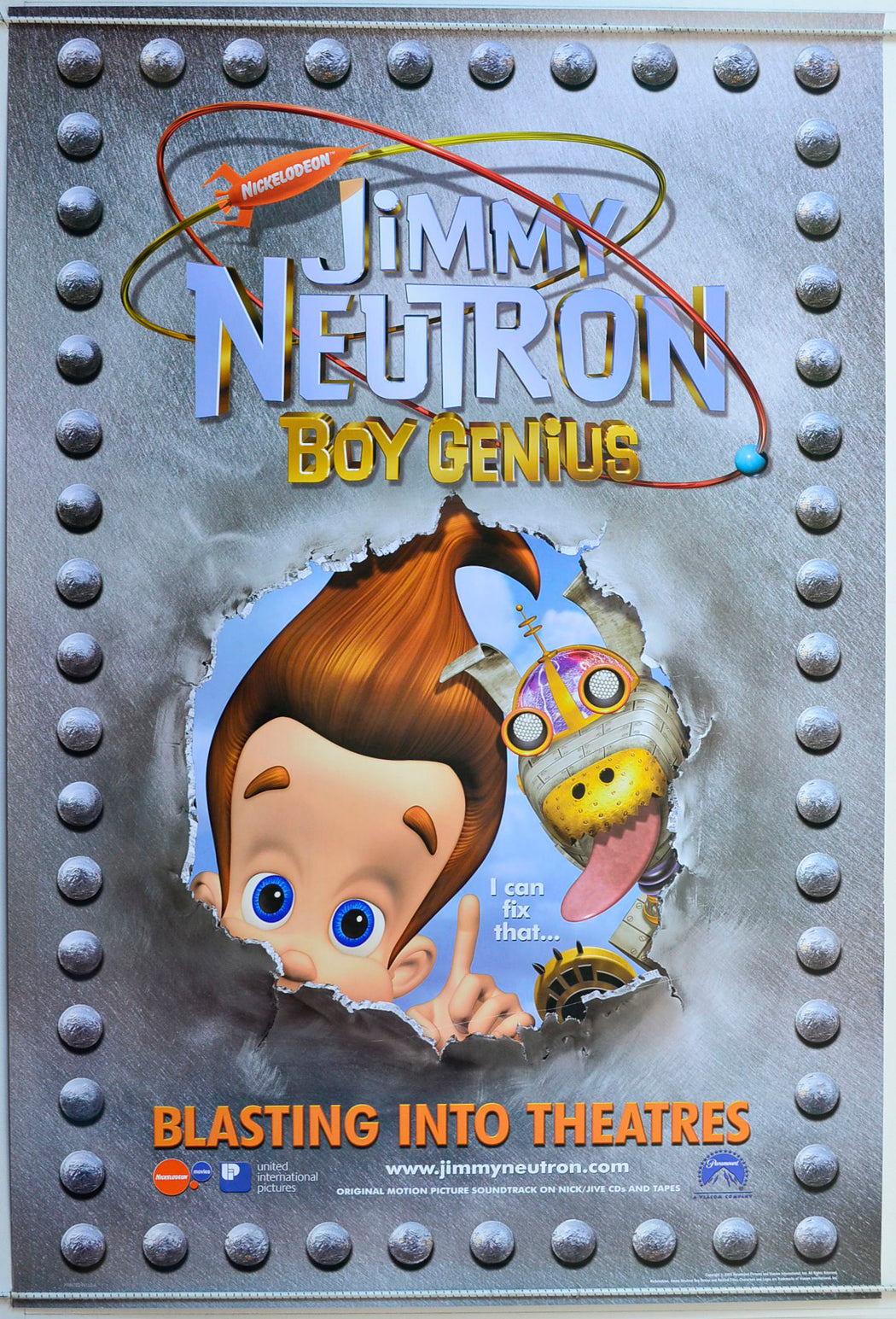 Jimmy Neutron : Boy Genius   (Teaser / Advance Version)  Original One Sheet Poster - Movie Poster